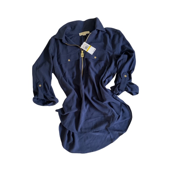 NWT | NAVY BLOUSE BY MICHAEL KORS | SIZE M - Picture 7 of 11